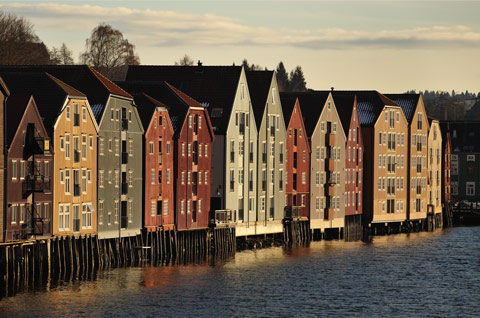Speicherhäuser am Nidelv in Trondheim