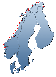 Landkarte Norwegen - Hurtigruten