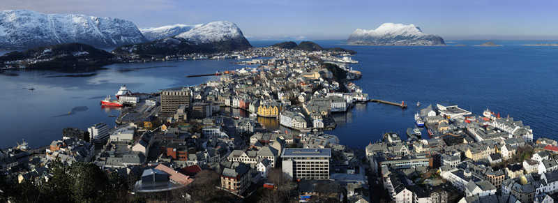 Toller Blick auf Ålesund - vom Hausberg Aksla